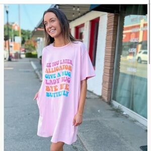 Pink Graphic Mini Dress valentines